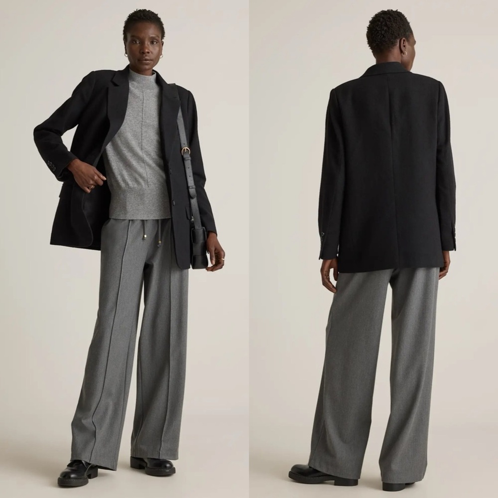 NWT Quince Italian Wool Oversized Blazer Black